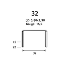 Скоба для гофрокартона 32/22 мм (15/1,5)