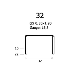 Скоба для гофрокартона 32/15 мм (20/2)