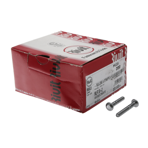 Фото товара "RLFT  8-2 Болт обжимной Rivlock d=6,4 мм, сталь, стандартный бортик, на 1.6-4.8 мм (0,2)"