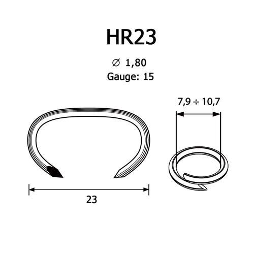 Фото товара "HR23 C-RING Скоба обжимная 23/1,8  мм"