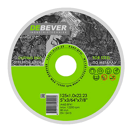 Фото товара "А46S-BF41 Отрезной диск 125х1,0х22 металл (Debever)"